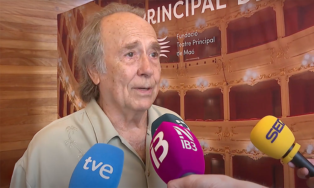 Joan Manuel Serrat actuará en el Teatre Principal de Maó en noviembre en una gala solidaria